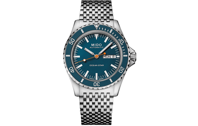 

MIDO Часы Leader Submariner Automatic Mechanical Movement Men's Watch Watch Blue Dial Stainless Steel Case Fabric Strap, One Watch with Two Straps Box