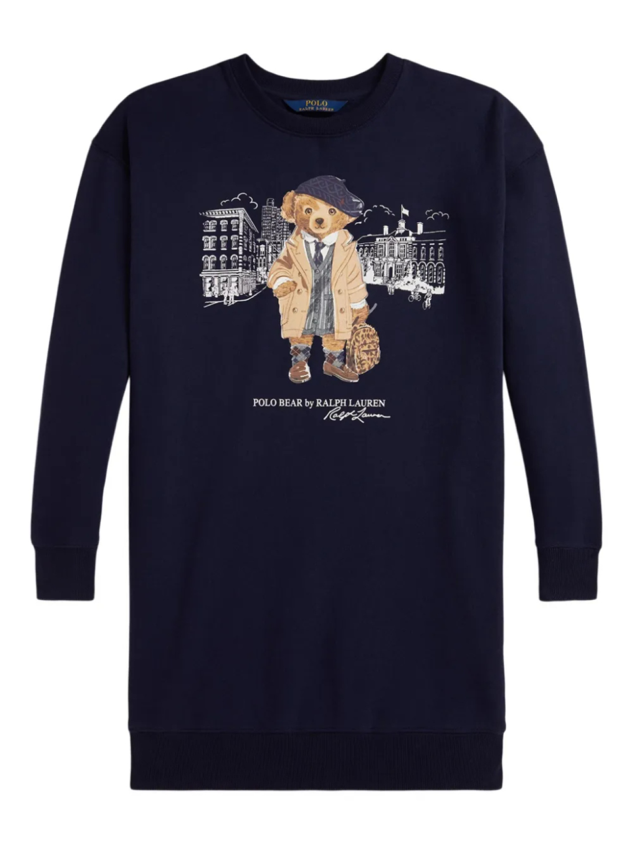 

POLO RALPH LAUREN KIDS Флисовое платье Polo Bear, синий