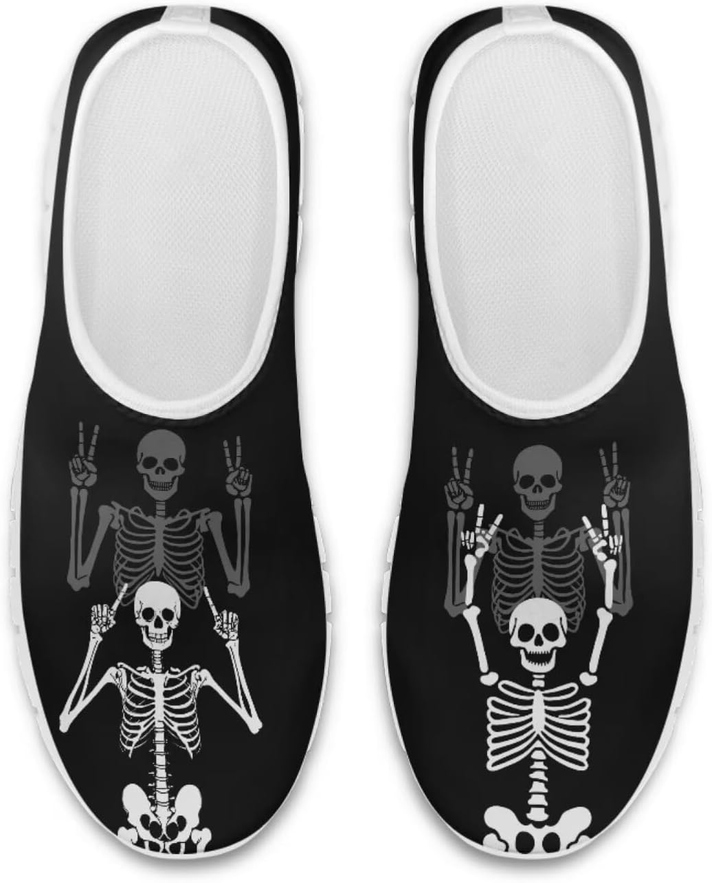 

Слипоны Chaqlin с черепом, низкие кеды, удобные мягкие сетчатые теннисные кроссовки для женщин и мужчин, для тренировок, с возможностью надевания без рук, Skeleton