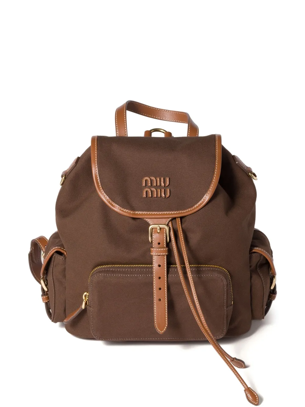 

Рюкзак с откидным клапаном MIU MIU, коричневый