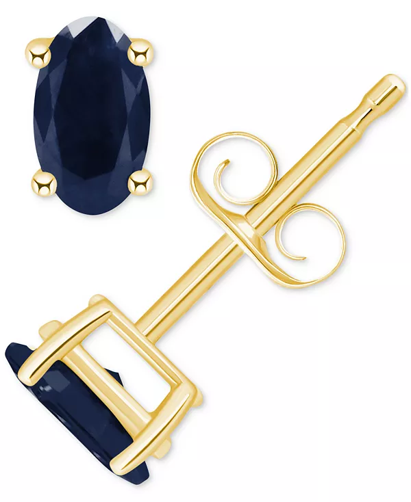 

Серьги-Гвоздики с сапфирами овальной огранки (3/4 карата) из 14-каратного золота (также с изумрудами, рубинами и танзанитами) Macy'S, sapphire