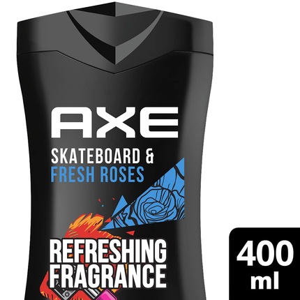 Axee XL Skateboard & Fresh Roses 3-в-1 гель для душа для мужчин - тело, волосы, лицо Axe/Lynx — фото 2