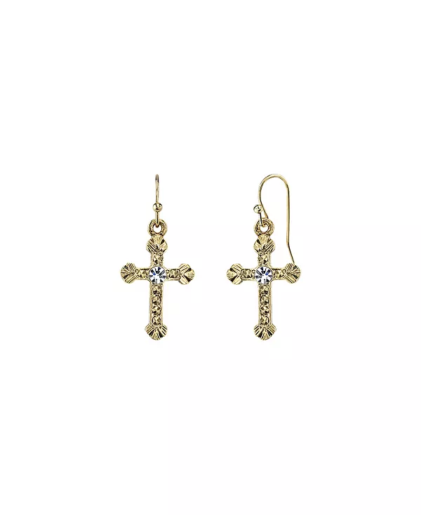 

Серьги-Подвески с хрустальным крестом 2028, yellow