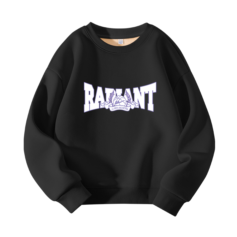 

Детский свитшот с круглым вырезом утолщенный WARRIOR, черный/белый фиолетовый