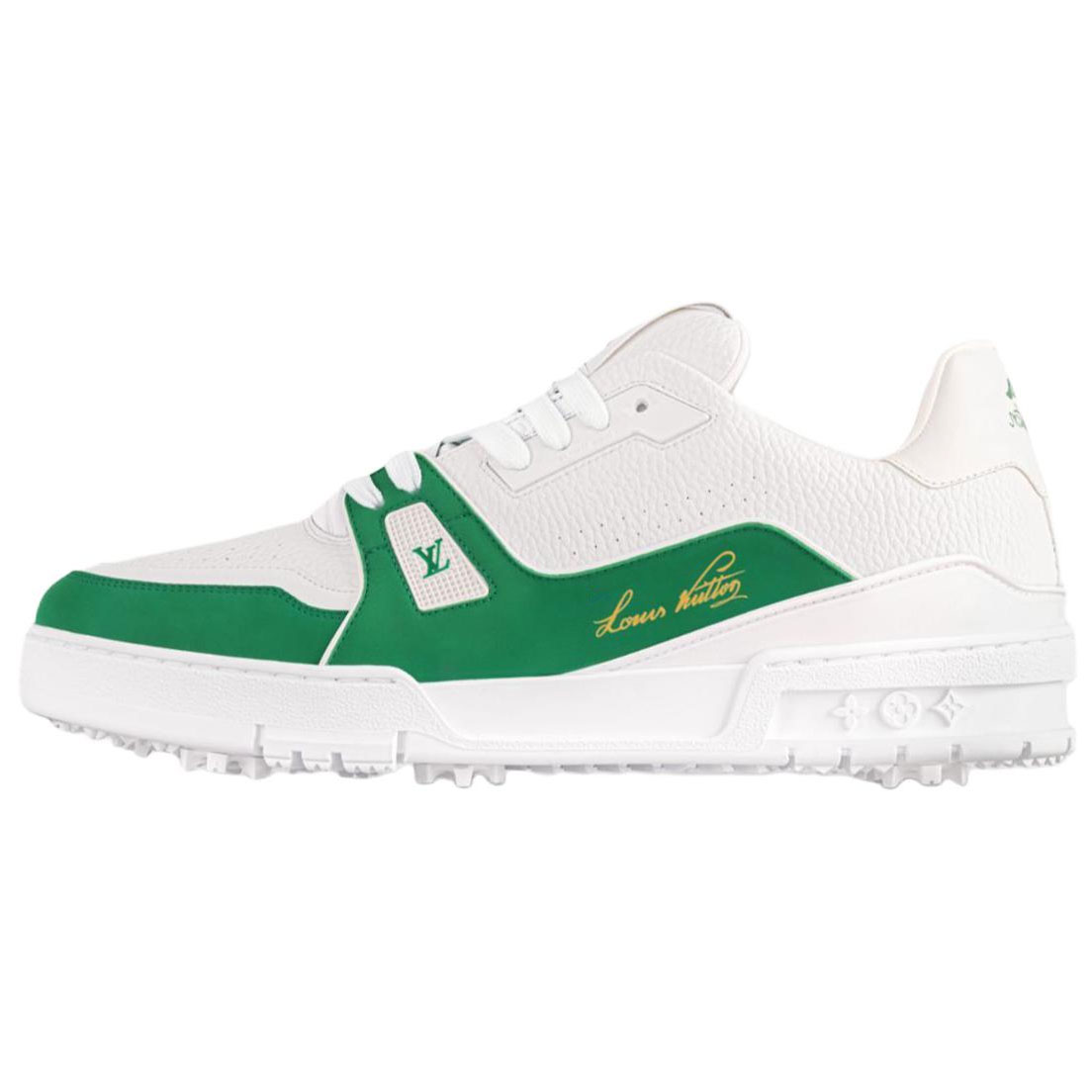 

LOUIS VUITTON Кроссовки для скейтбординга Trainer Low Top, мужские, белые, зеленые