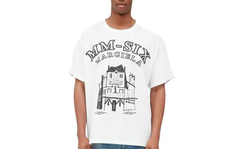 

Футболка мужская Off White Mm6 Maison Margiela, кремовый