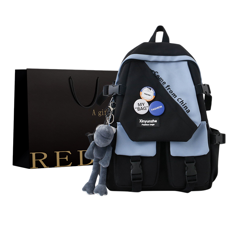 

REDOO Нейлоновый рюкзак мужской черный белый серый красный, Blue with Charm