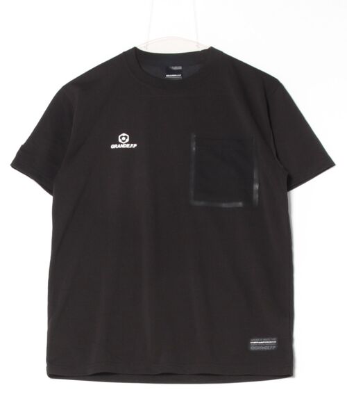 

Футболка с шестиугольным логотипом, тесьмой по швам и карманом GRANDE FOOTBALL PRODUCTS, черно-белая