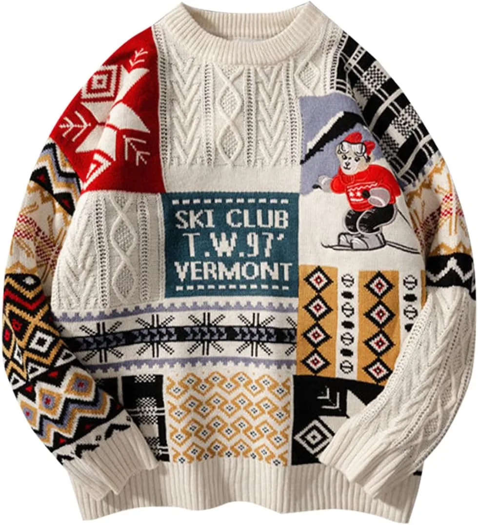 

Мужской свитер в японском стиле Harajuku зимний свободный оверсайз HEYDHSDC