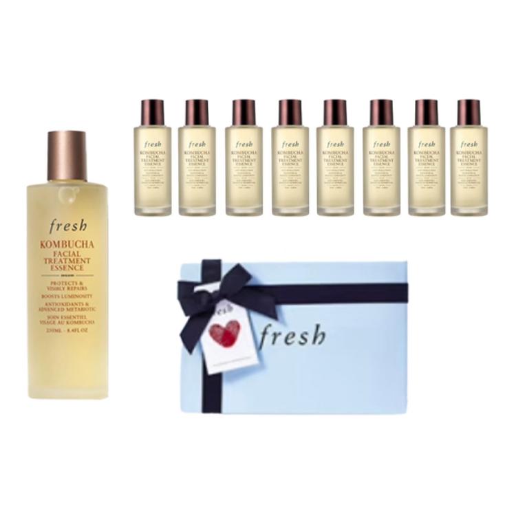 

Fresh Набор для ухода за кожей с сывороткой на основе красного чая и дрожжевого фермента в подарочной упаковке, увлажняющий и подтягивающий, 250мл+20мл*8