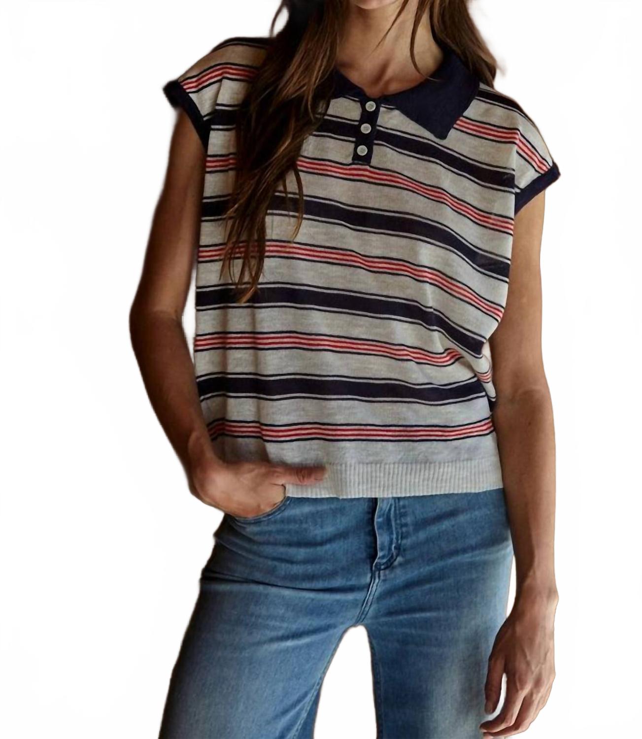 

Легкий вязаный свитер темно-синего, цвета слоновой кости и белого цвета By Together, Navy, Ivory And White