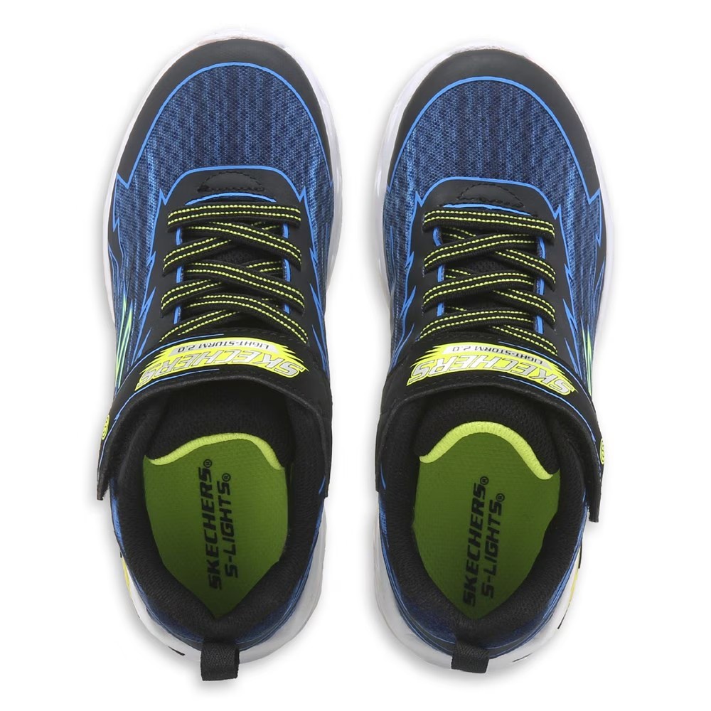 Световой шторм светящиеся кроссовки для маленьких/больших детей Skechers, черный — фото 4