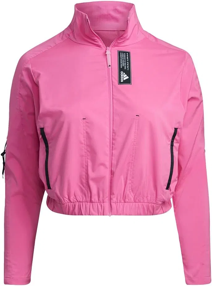 Куртка женская трек, adidas, Screaming Pink