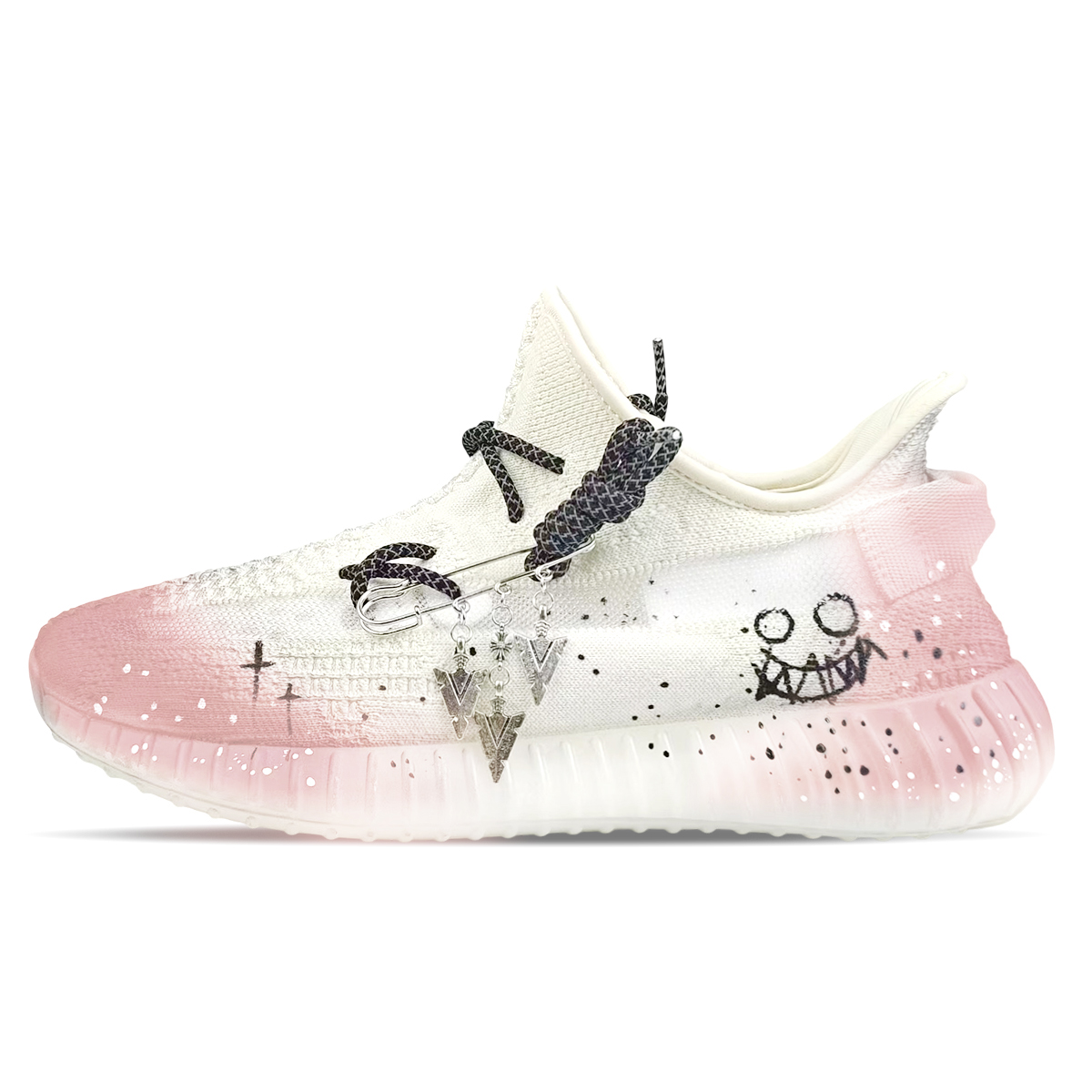

Adidas Originals Yeezy Boost 350 V2 устойчивые к истиранию низкие кеды унисекс бело-розовые, цвет White Pink