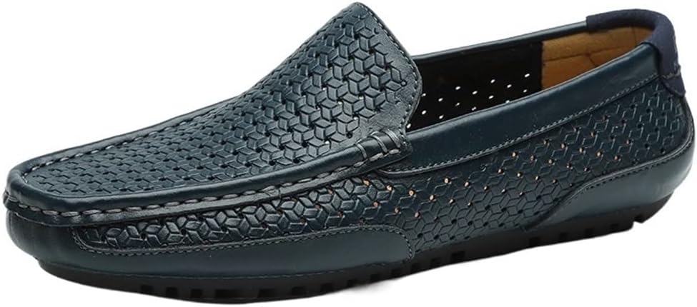 

Мокасины для мужчин. Мокасины обувь однотонные, дышащая кожа, противоскользящие, плоская подошва, легкие, повседневные, на платформе Zuzala, синий