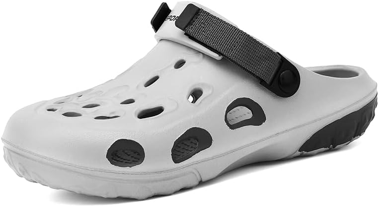 

Мужские сабо для сада, взрослые обувь на лето, удобные спортивные сандалии, пляжные водные туфли, повседневные тапочки, легкие, дышащие, нескользящие Miluoluo, серый