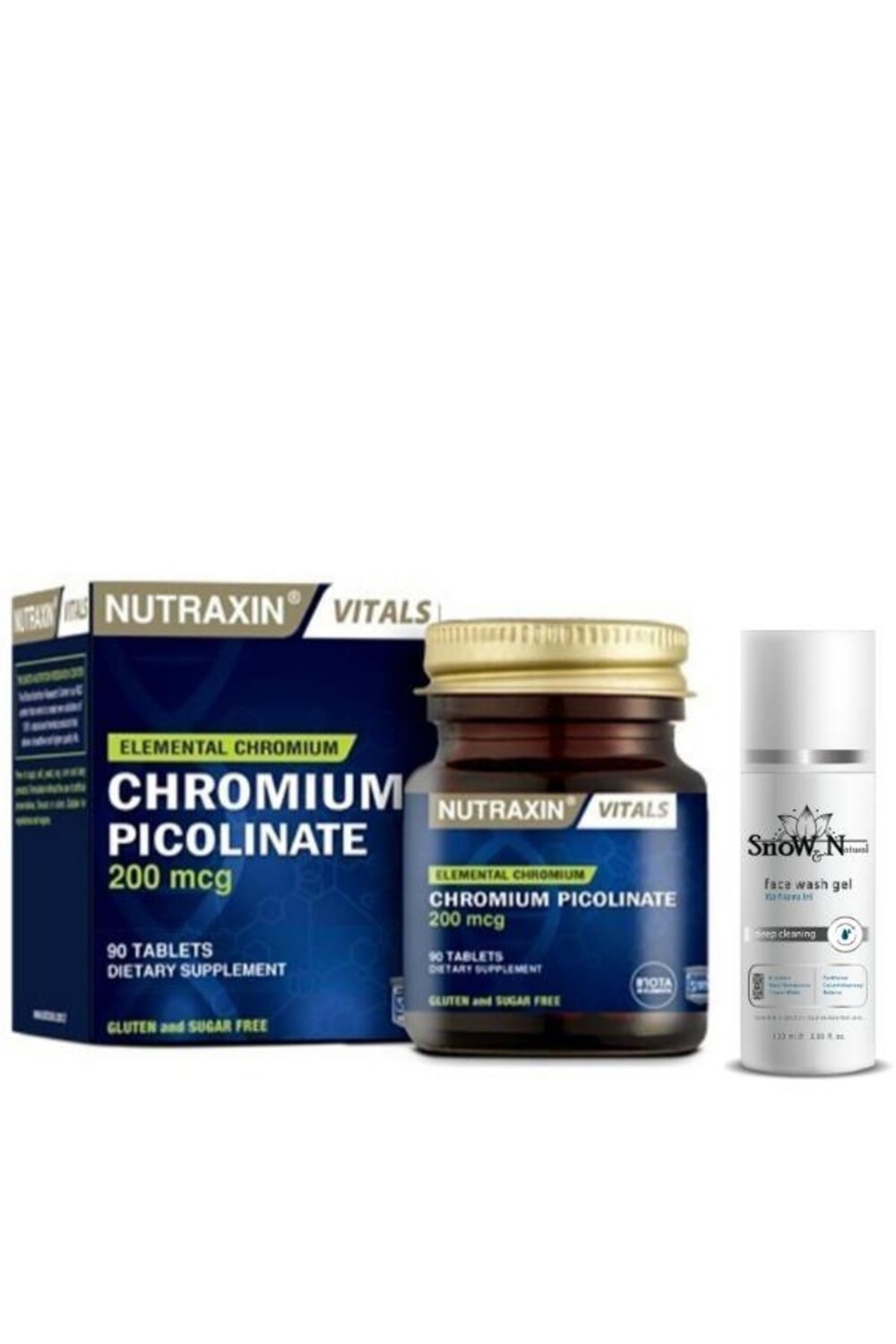 

Nutraxin Пиколинат хрома 90 таблеток + очищающий гель для лица 100 мл подарок