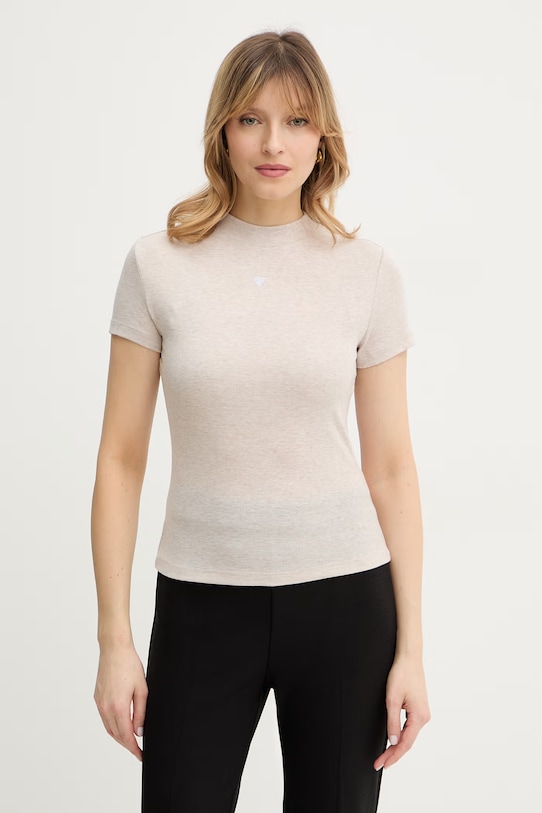 

Футболка tina из шелковой смеси Guess, бежевый