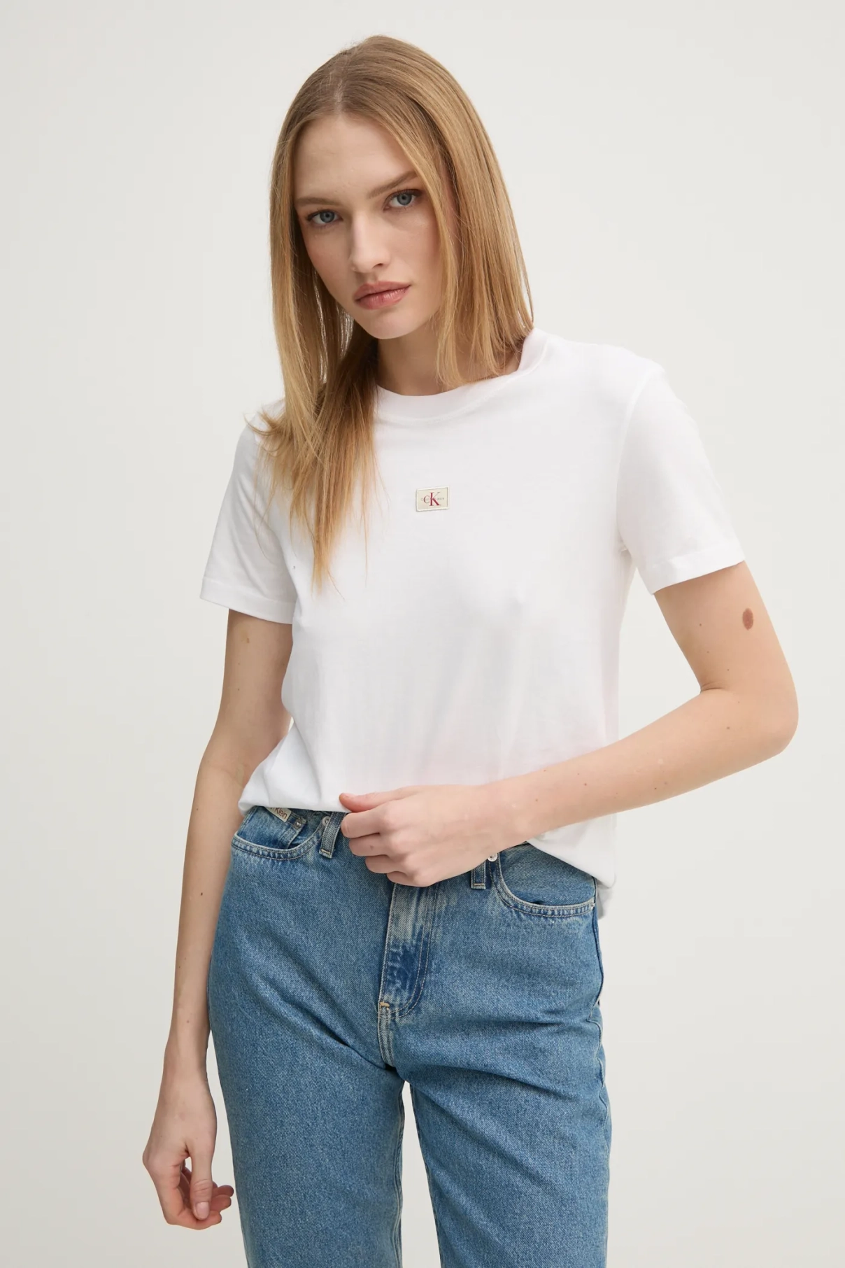 

Хлопковая футболка Calvin Klein Jeans, белый
