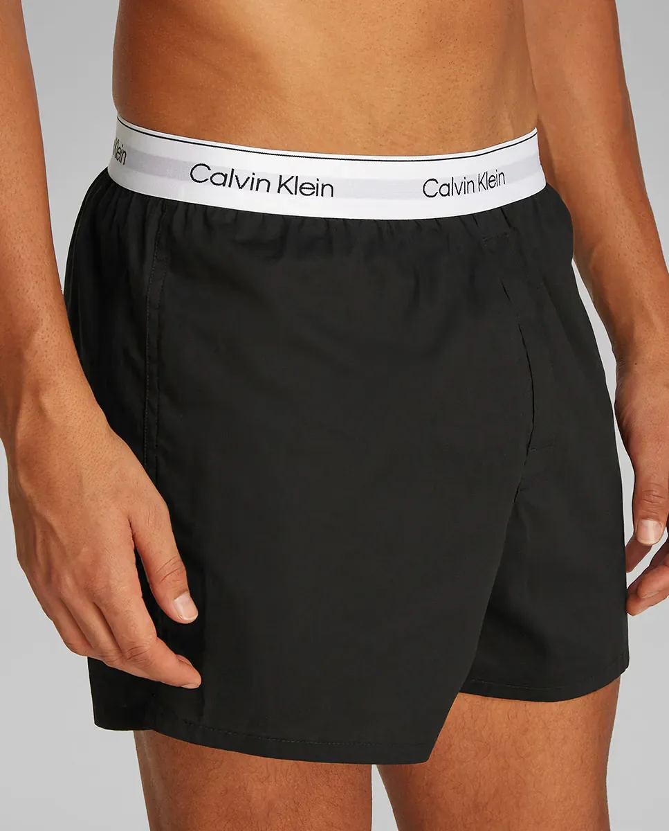 Набор из 3 свободных боксеров slim - Icon Cotton Stretch Calvin Klein, черный — фото 4