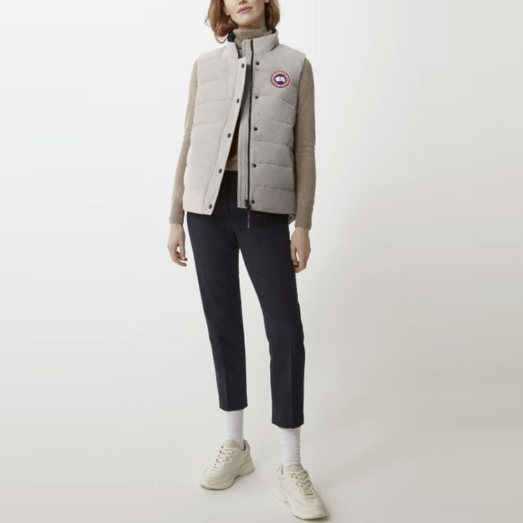 Фристайл Высокий Воротник Пуховый Жилет Canada Goose, Лаймово-серый — фото 3