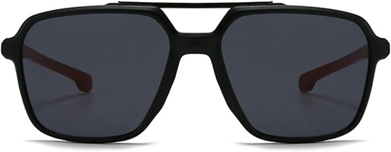 

Солнцезащитные очки COTIA Fashion Square с двойной перемычкой для женщин и мужчин, в стиле ретро, ​​очки-пилот, модные спортивные и пляжные очки, Black Red