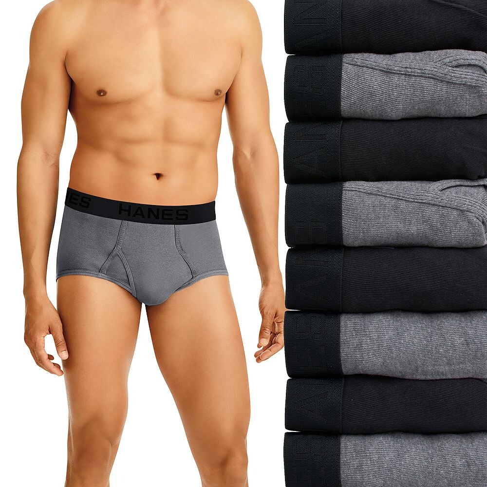 

Набор из 7 мужских трусов Hanes Ultimate + 1 бонусные трусы полного кроя, цвет Black Gray