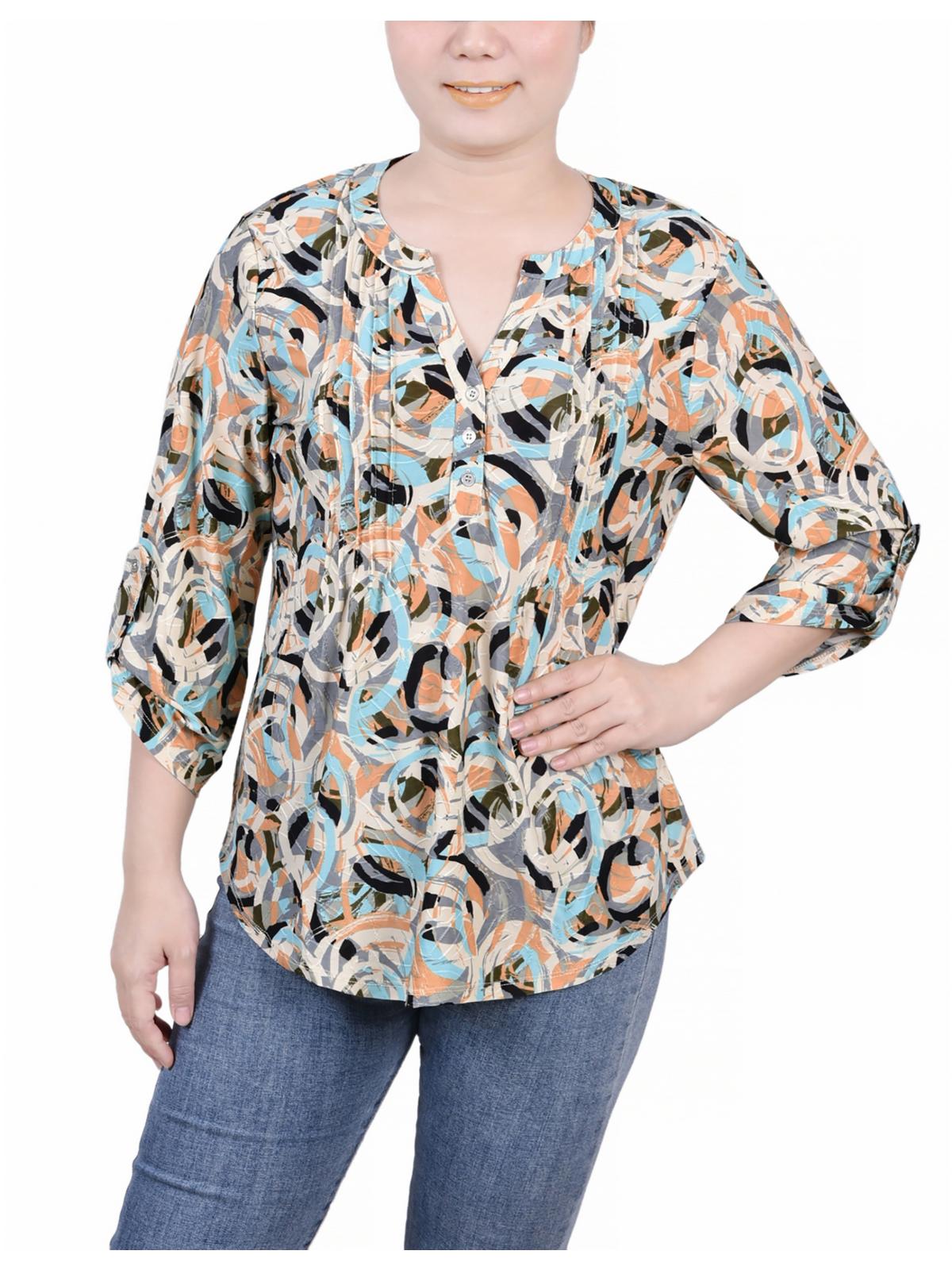 

Офисная профессиональная блузка для женщин Petites NY Collection, цвет autumn blue abstract