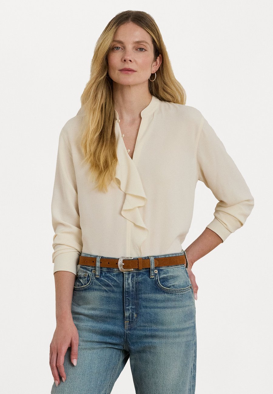 

Блуза Lauren Ralph Lauren RUFFLE-TRIMMED GEORGETTE TUNIC, Mascarpone Cream/Off-White