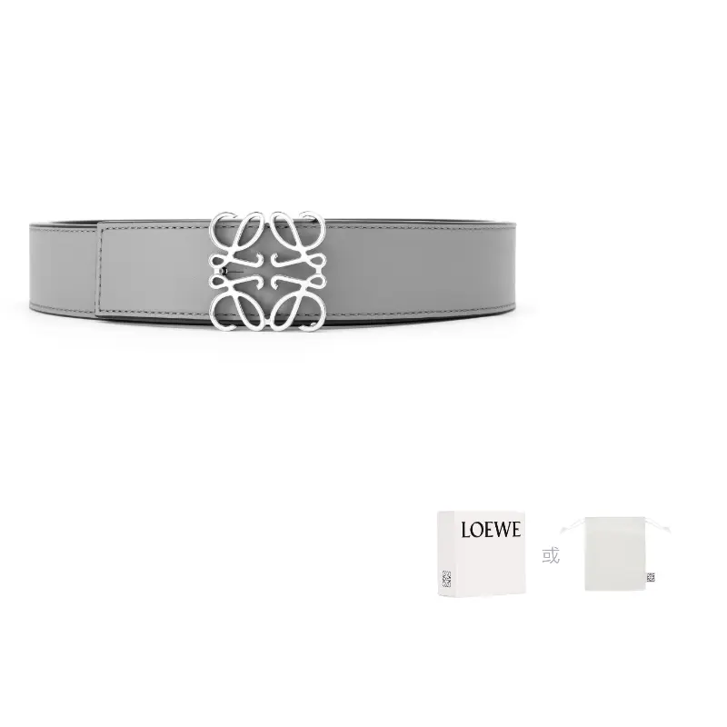 

LOEWE Ремень из коровьей кожи мужской серый/черный ширина 3,5 см