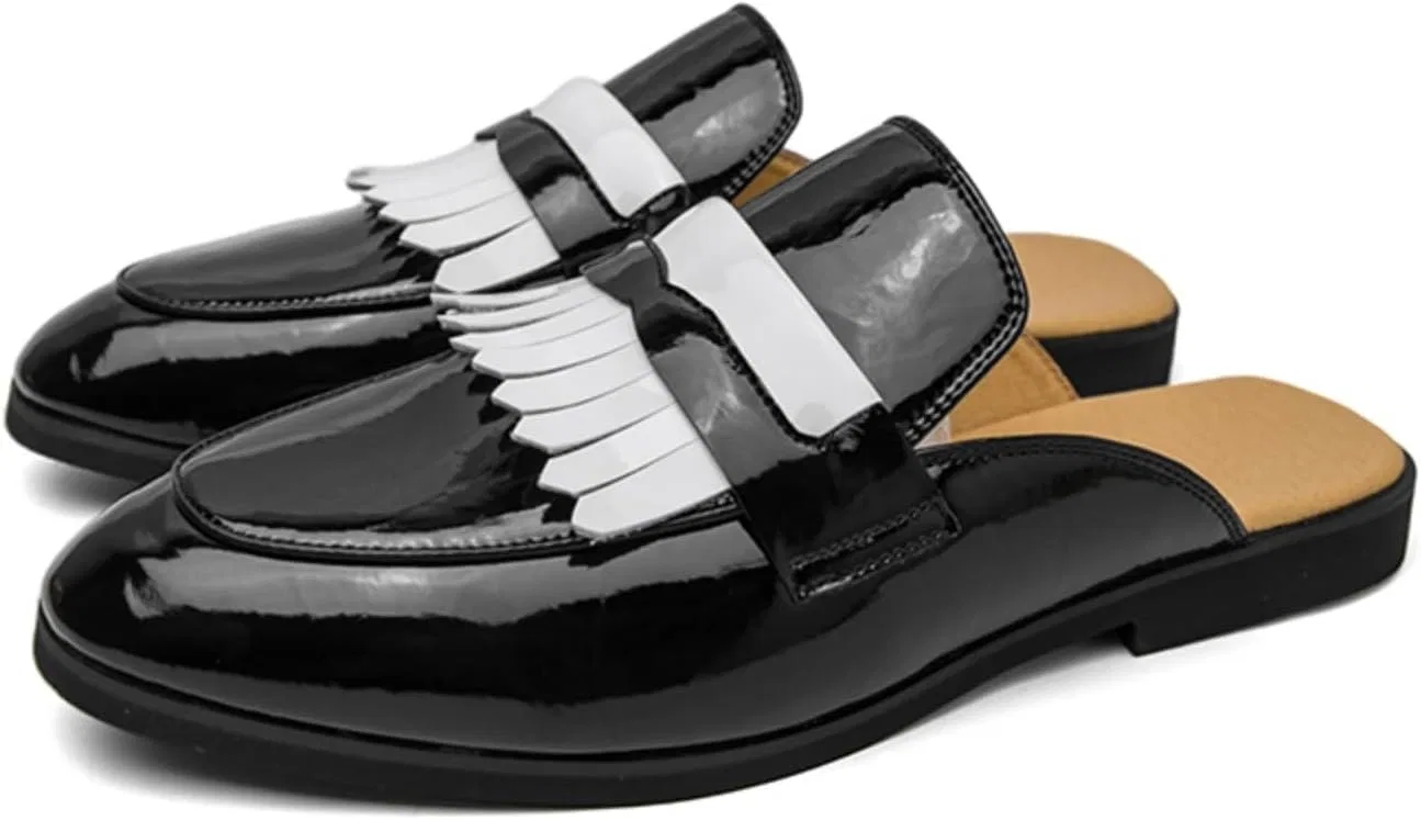 Мужские мюли из лаковой кожи, Loafers, черный QPVKXDU — фото 3