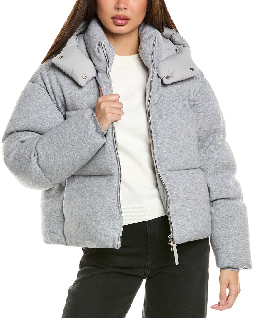 

Куртка Mackage Tessyk средней толщины из смеси шерсти и кашемира, серый