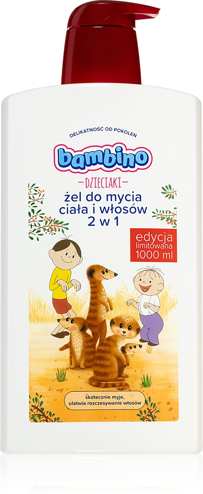 

Детский шампунь и гель для душа 2 в 1 «Болек и лолек» Bambino, meerkats 1000 мл