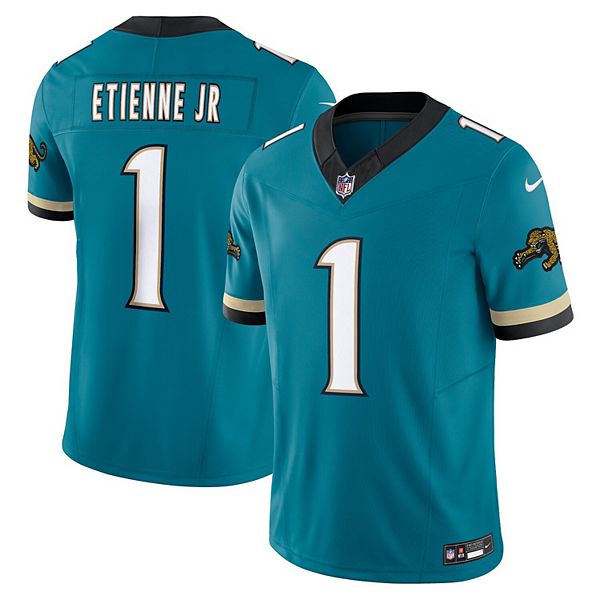 

Мужская майка Jacksonville Jaguars Travis Etienne Teal Prowler Throwback Vapor FUSE Limited Nike