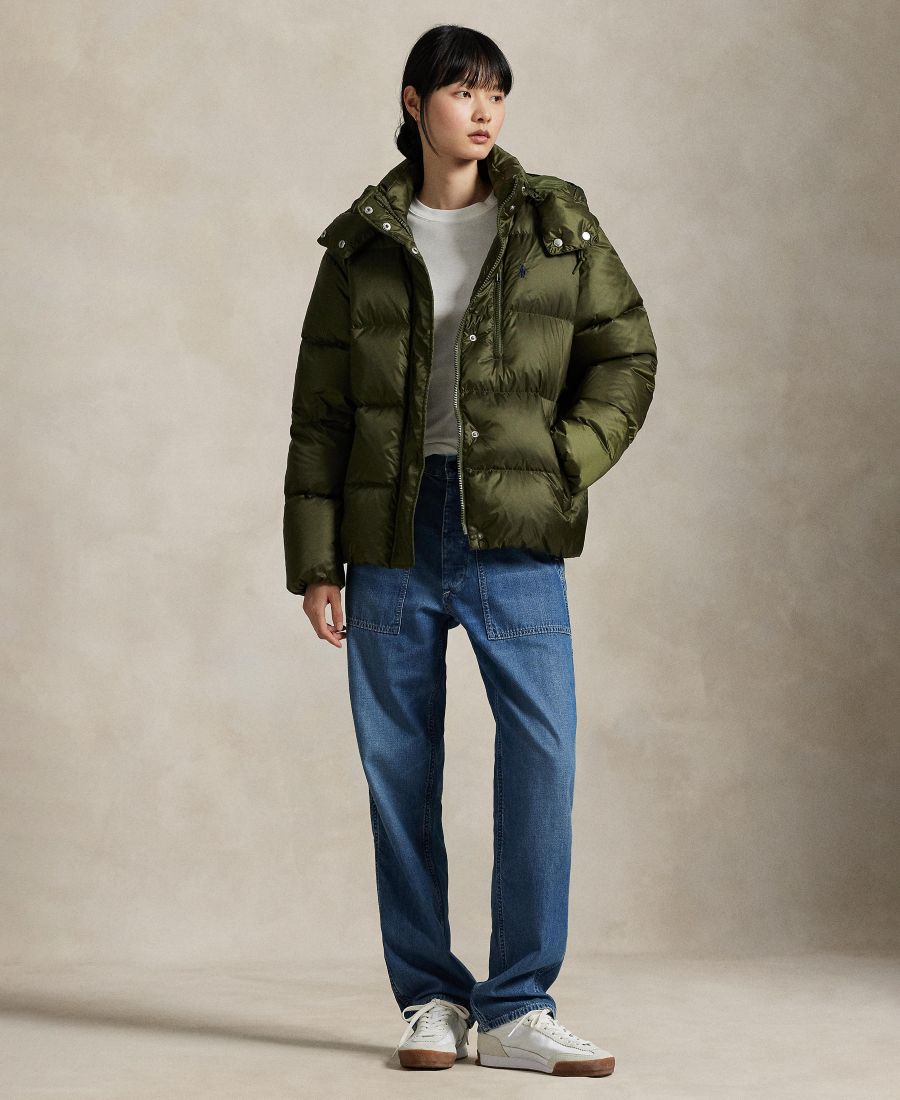 Женская водоотталкивающая стеганая куртка с длинными рукавами Polo Ralph Lauren, New Olive — фото 2