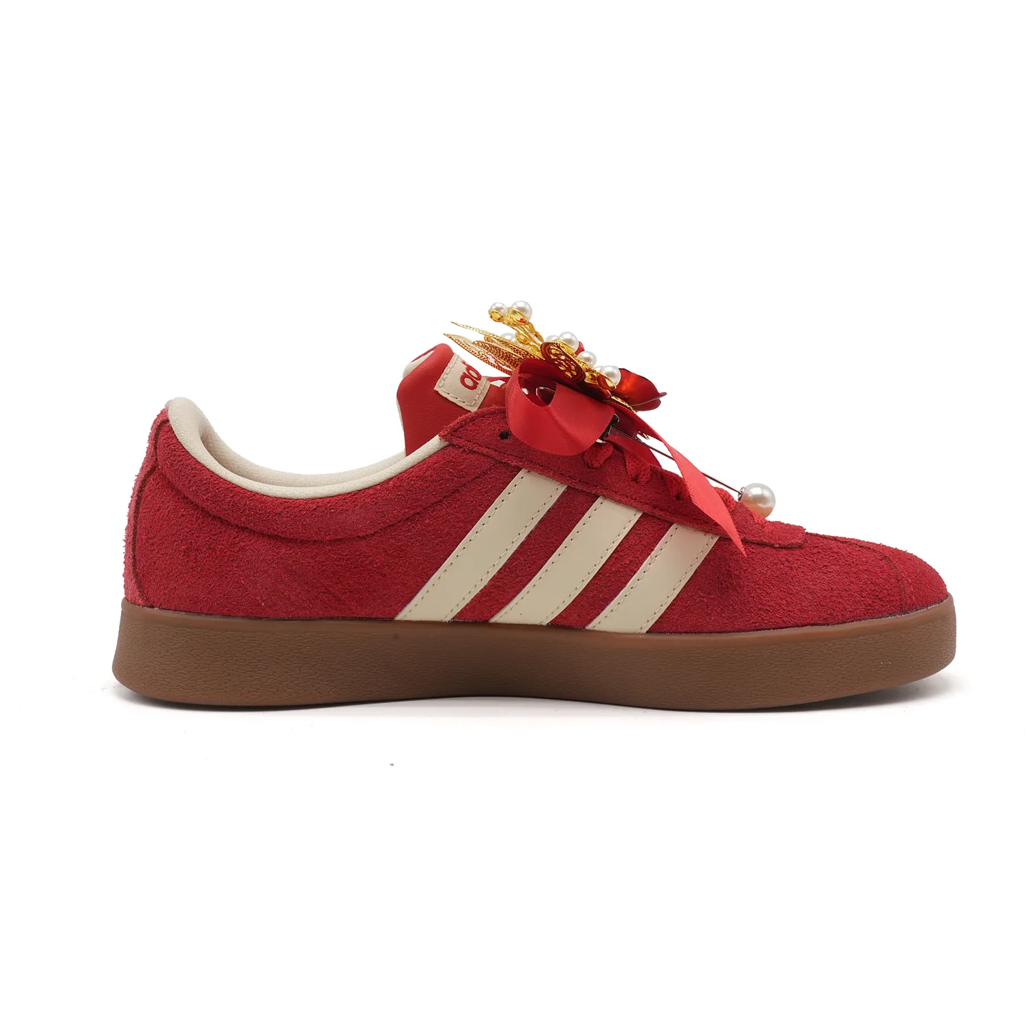 Adidas Vl Court Classic Height Increasing Low top Skateboard Shoes Unisex Red — фото 3