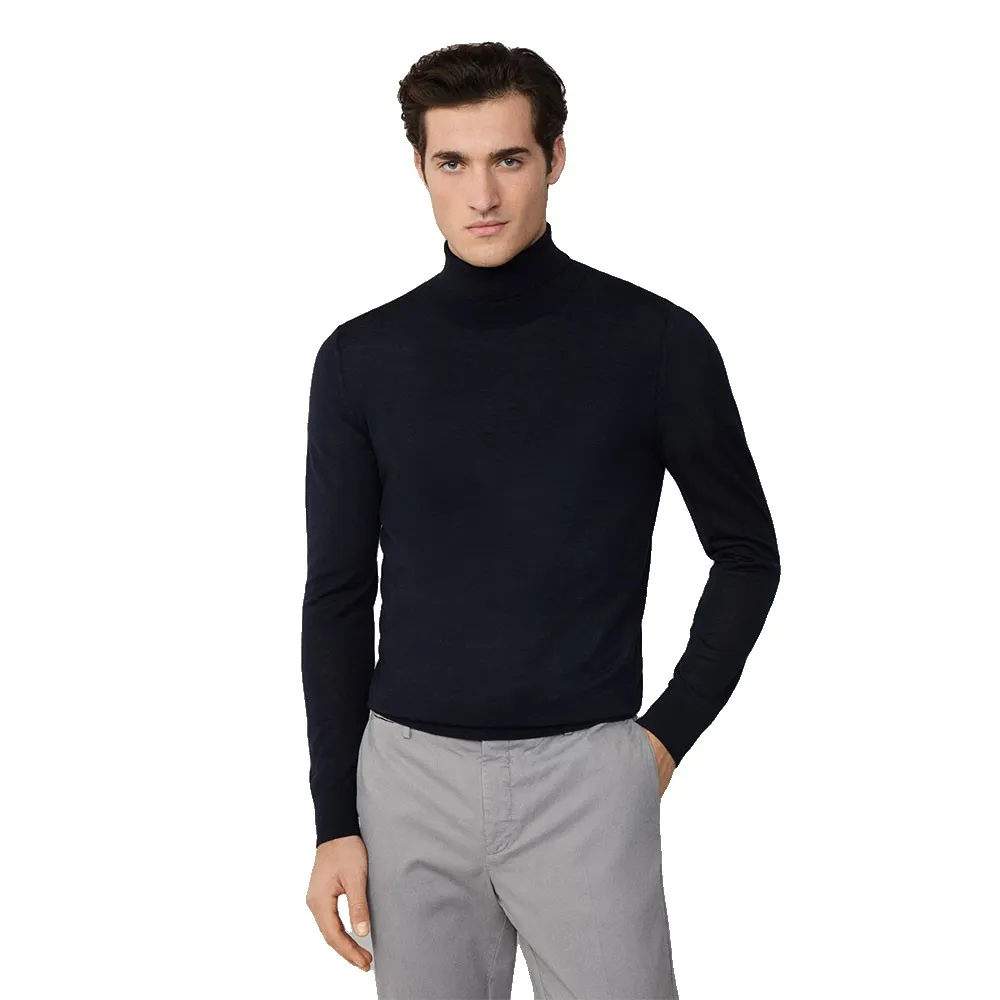 

Свитер Hackett Merino Silk high neck, синий