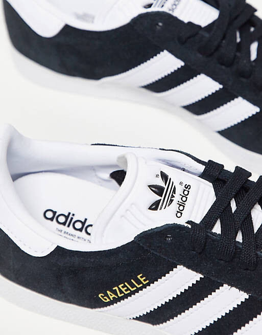 Черные кроссовки adidas Originals Gazelle с белой отделкой — фото 2