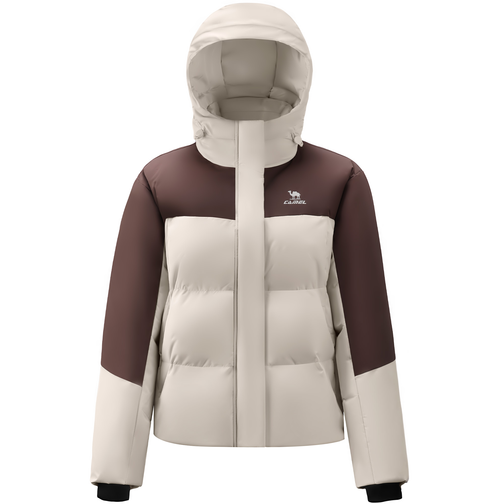 

Пуховик из коллекции Warm Fleece для женщин CAMEL, светло-хаки/french коричневый