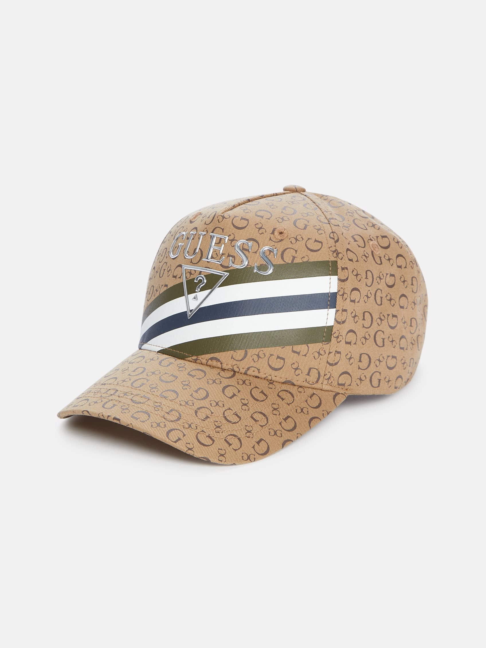 

Бейсболка с логотипом в полоску Guess Factory, коричневый