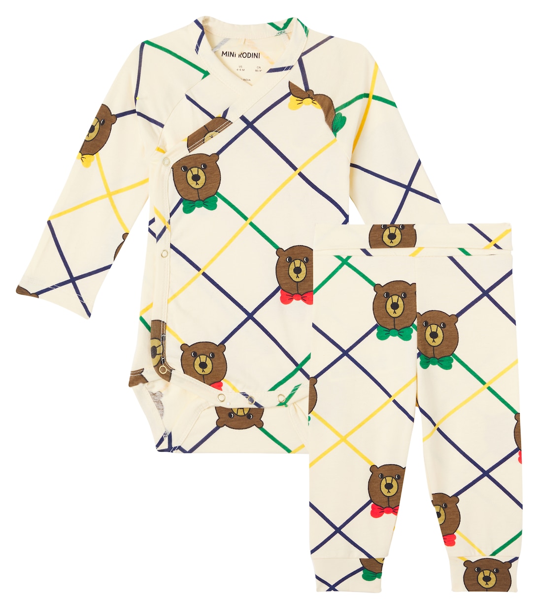 

Комплект из детского боди и леггинсов Mini Rodini, Off-White