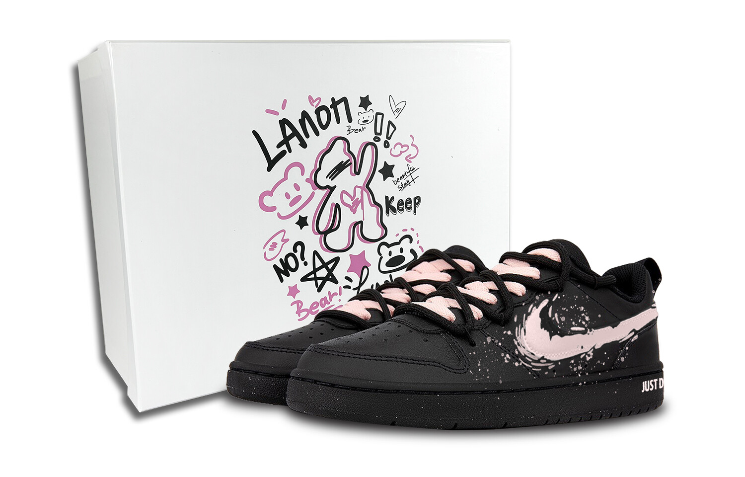 

Кроссовки Nike Court Borough Kids' Skateboarding Shoes Grade School, черный