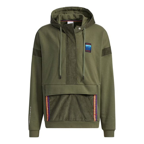 

Толстовка originals adv colorblock half zipper sports pullover basic green Adidas, зеленый