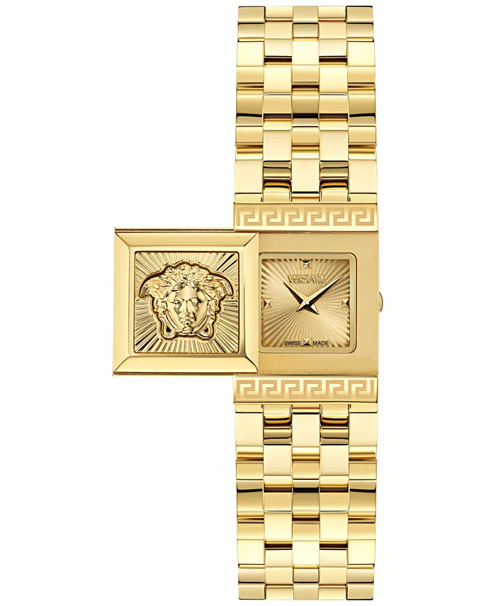 

Женские наручные часы Swiss Reveal Square с позолотой, размер 18x25 мм Versace