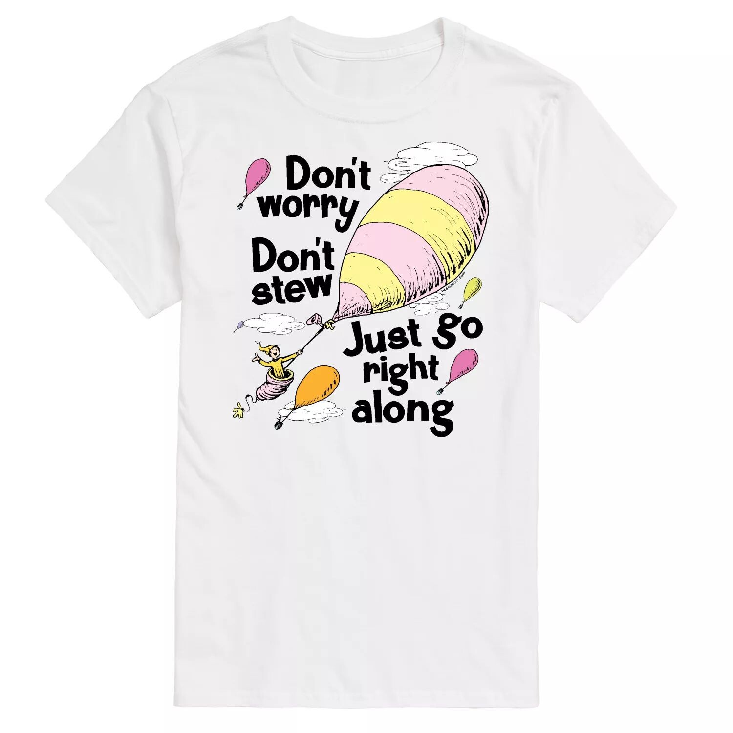 

Футболка Big & Tall Dr. Seuss Don't Worry License, белый