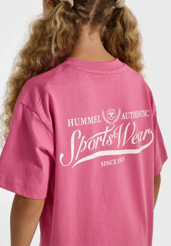 Футболка свободного кроя с принтом Hummel, цвет шато розовый — фото 4
