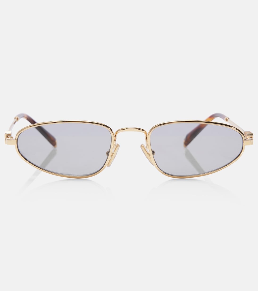 

Овальные солнцезащитные очки Logo Miu Miu, Gold/Grey