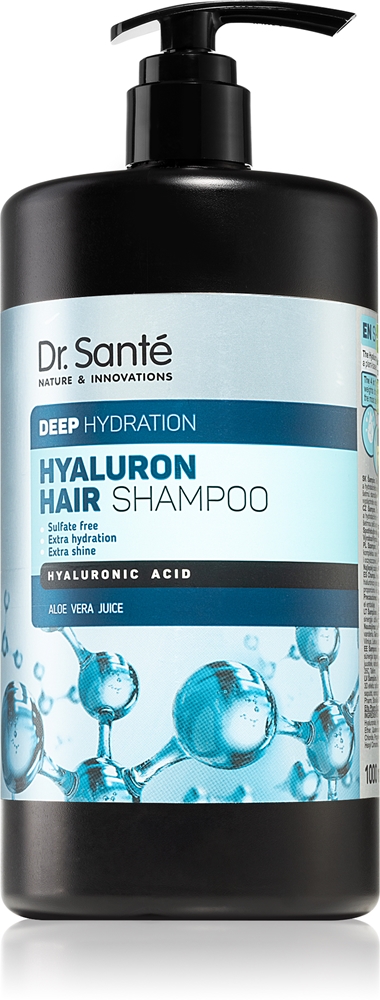 

Шампунь с гиалуроном для сухих, безжизненных волос, обеспечивающий увлажнение и блеск Dr. Santé, 1000 мл