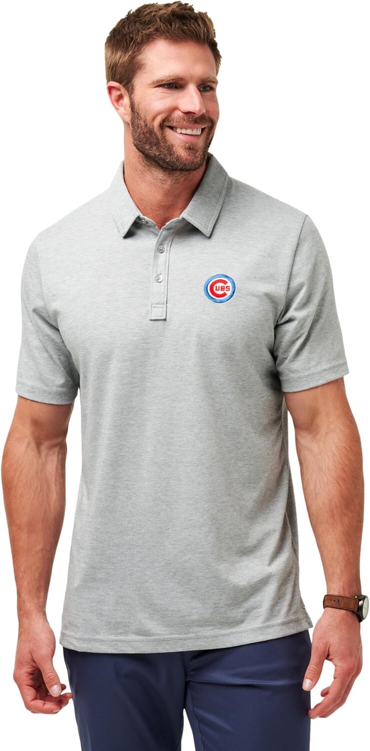 

Поло TravisMathew Chicago Cubs The Zinna Polo, цвет Heather Grey