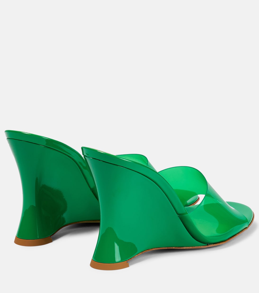Туфли-мюли Vernice из ПВХ на танкетке Gianvito Rossi, Green+Green — фото 3